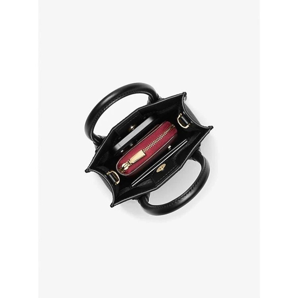 Michael Kors Mercer XS Shopper Leather Crossbody Bag $298 (Black/Gold Tone) - Picture 4 of 8